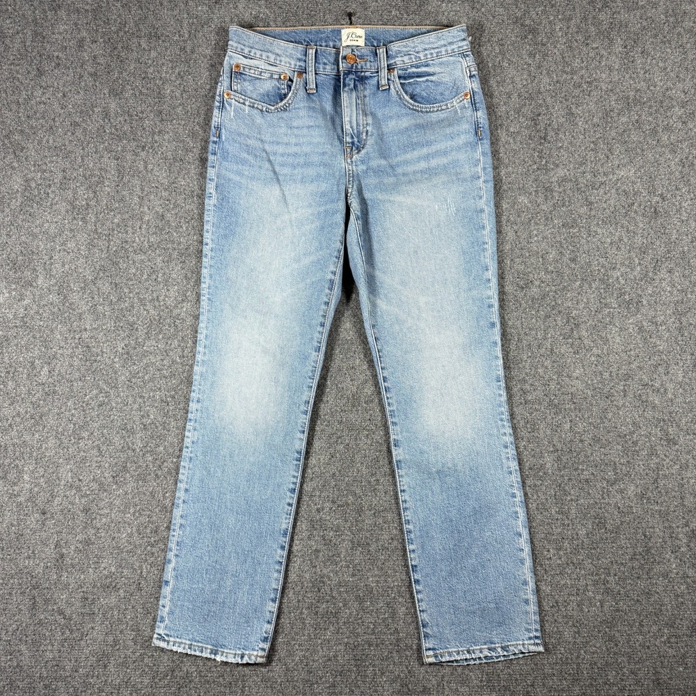Madewell Jeans Womens 26 Light Blue Slim Boyfriend Stretch Whiskered Denim #3983